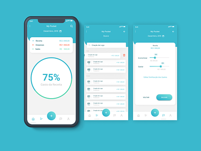 MyPocket app bank banking app card design finance finance business ui design