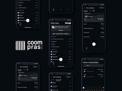 Coompras app app design black dark design ui ui design