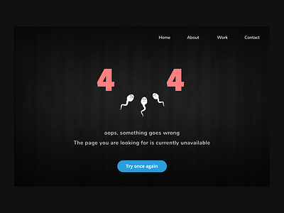 404 Error page 404 404 error page behance dribbble hospital site illustration minimal reproduction sperm ui ux webdesign