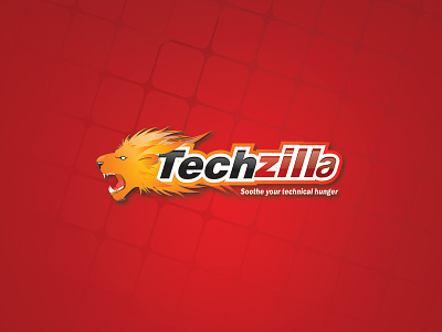 Techzilla black highlights lion logo red techzilla