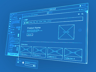 Wireframe ecommerce monochromatic saas wireframe