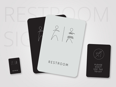 Restroom Sign cards