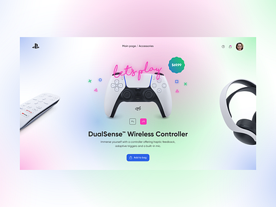 UI concept for PS5 3d animation branding flat illustration minimal motion graphics typography ui user experience user interface ux vector
