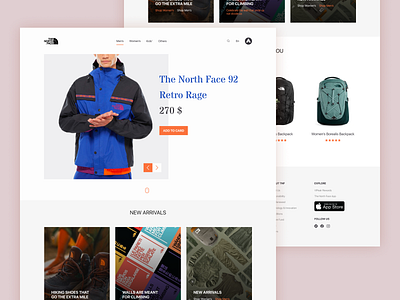 The North Face Landing Page(Daily UI 3) animation animations art branding dailyui design flat illustration landingpage lettering minimal product design the north face typography ui user interface ux ux design vector web