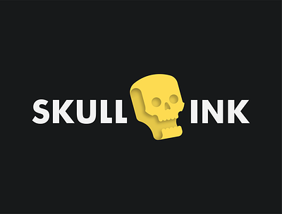 SKULL INK 3dlogo adobe ilustrator branding design logo logo branding logo designer logodesign skull skull logo tattoo typography