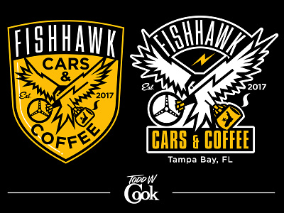 Fishawk Cars & Coffee Logo / Shirt Design automotive design illustration illustrator logo porsche vector