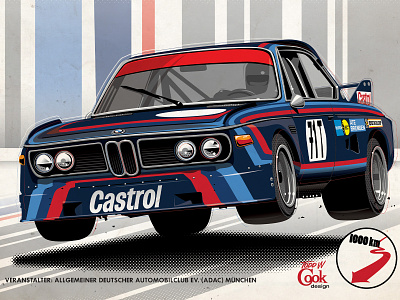 Nurburgring BMW 3.0 CSL automotive bmw csl graphic design illustration illustrator racing