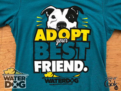 Waterdog Pet Adoption Shirt branding dog graphic design illustration illustrator logo t shirt tshirt art typography vector