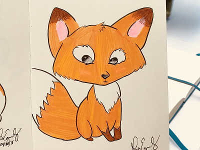 Foxy animal cartoon drawing fox illustration markers pen drawing pencil sketch