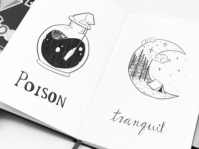 Poisonous tranquility - inktober day 1 & 2 blackandwhite drawing illustration ink inktober inktober2018 moleskine pen drawing pencil sketch