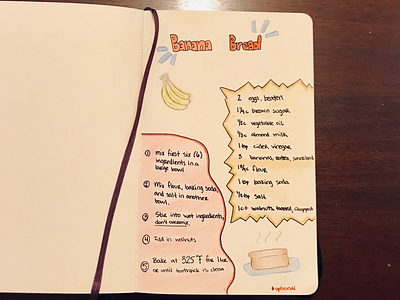 Recipe collection - Banana bread 🍌🍞 art color pencil doodle sketch