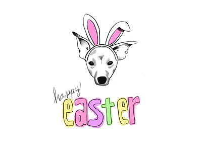 Happy Easter digital art easter lettering procreate sketching