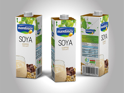 Coffee SoyMilk ::Mandasoy:: TetraPak 1000ml packaging design
