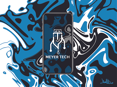 Meyer Tech abstract branding design icon illustrator logo logo design logodesigner mockup photoshop shapes tech logo techonology typography vector
