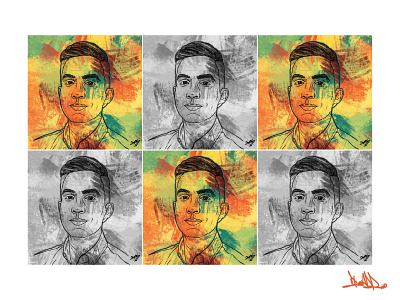 Self-Portrait illustration abstract color design icon illustration illustrator orange pattern pattern design procreate