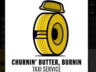 Taxi Logo 3d butter design icon logo taxi yellow