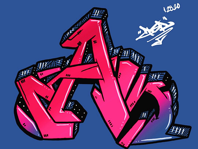 Graffiti Letter A blue graffiti letter a pink procreate