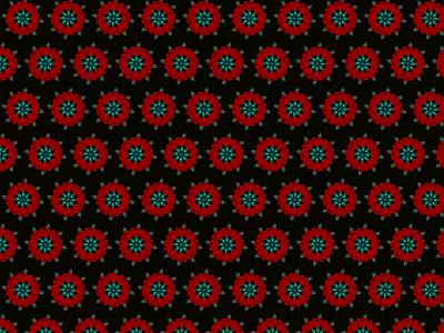 Pattern - 020 black green illustrator pattern procreate red roses