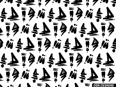 Pattern - 022 black and white graffiti illustrator pattern procreate