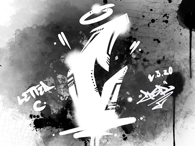 Graffiti Letter C black white graffiti graphic designer letter c lettering procreate