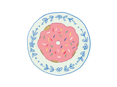 Pink Glaze and Sprinkles 2d cute donut doughnut food illustration illustration pink sprinkle