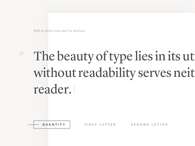 Letter pair analysis app redesign light minimal simple type typography ui