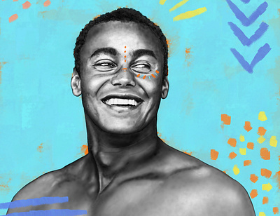 Wiggolly boho ethnic portrait portrait illustration procreate surf surfer surfing tribal