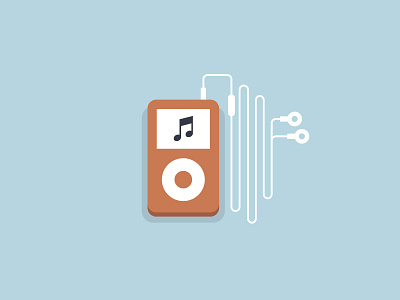 Flat iPod apple flat icon illustration ipod minimalistic