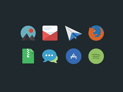 Program icons apple flat icon mail program spotify zip
