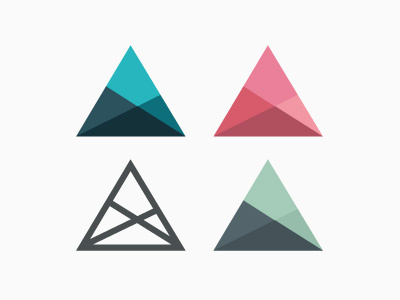 Geometry triangle logo identity blue minimalistic pink green applove triangles flat