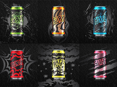 Panik Energy Drink Line branding graphic design illustration package design