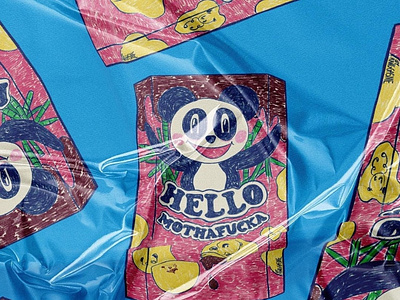 Hello Mothafucka! animal biscuit chocolate drawing drawings food food humor funny hello panda illustration lettering panda pandas photo plastic ranggasme snacks typography