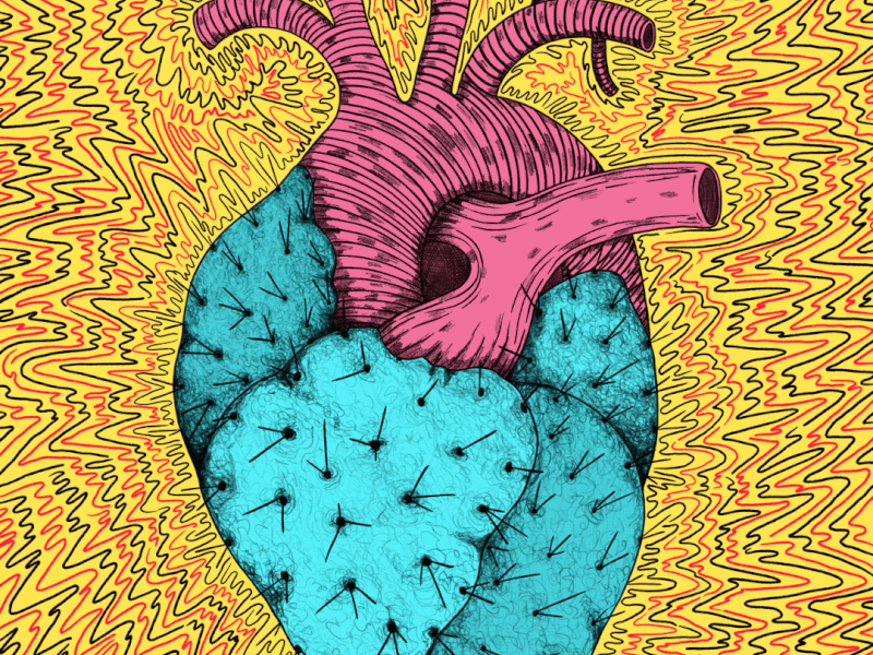 Cactus Heart animation art body organ cacti cactus cryptoart drawing green greenery heart heart organ illustration nft plants stop motion succulent