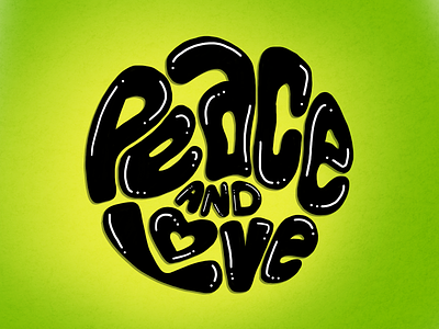 PEACE AND LOVE bright colors design hand drawn hand lettering hand type handlettering illustration typography typography art