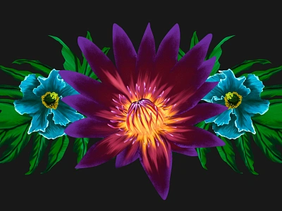 Flower Print blue design digital illustration digital illustrations digital painting floral floral illustration flower illustrator painting photoshop plant purple realism typography ui ux wacom wacom cintiq wacom intuos