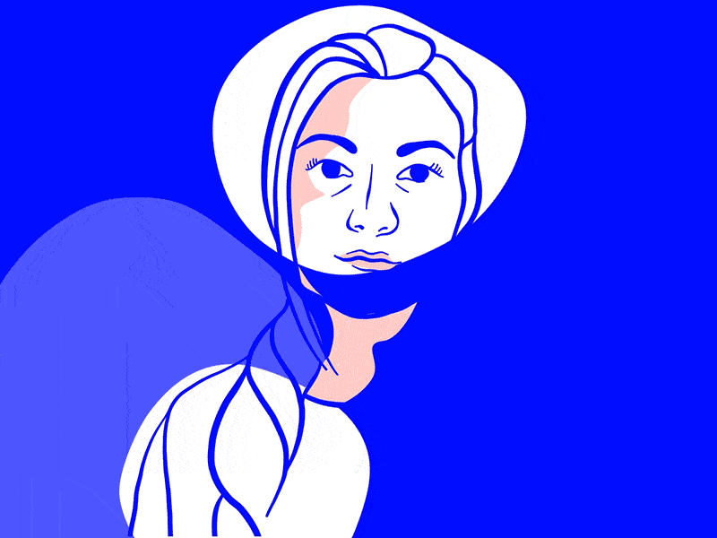 Liquid Portrait GIF adobe animation animation after effects blue brand gif gif animated gif animation illustrator liquid pink portrait portrait illustration self branding self portrait wip