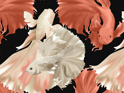 Fish Repeating Pattern Close-Up brand design digital painting fashion illustration illustrator painting photoshop print realism textile textile pattern wacom wacom cintiq wacom intuos