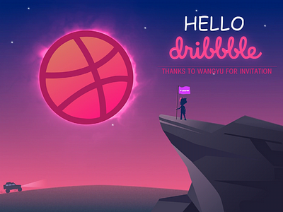 Hello Dribbble！ animation design illustration web