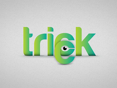 Trickc Logo design eye green logo trickc