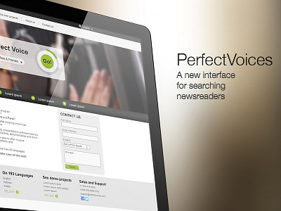 Perfect Voices Website design