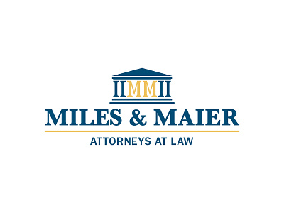 Miles and Maier Attorney Logo badge branding design flat graphic design graphic art icon illustration illustrator lettering logo minimal type typography vector