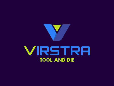 Virstra Tool and Die Logo badge branding design flat graphic design graphic art icon illustrator logo minimal type typography vector