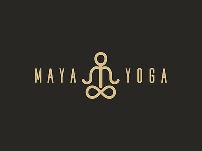 Maya Yoga Logo badge branding design flat graphic design graphic art icon illustration illustrator lettering logo minimal type typography vector yoga yoga logo