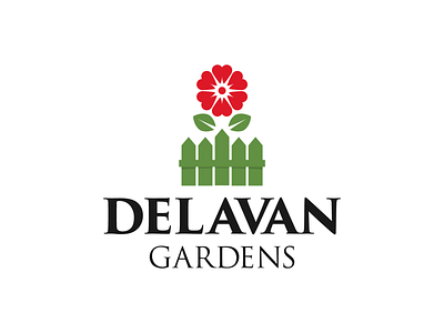 Delavan Gardens Logo badge branding design flat garden gardening logo graphic design graphic art icon illustration illustrator logo minimal type typography vector