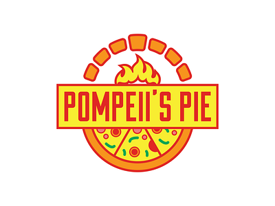 Pompeii's Pie Pizza Logo badge branding design flat graphic design graphic art icon illustration illustrator logo pizza pizza logo restaurant restaurant logo type typography vector