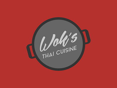 Wok's Thai Cuisine Logo badge branding design flat graphic design graphic art icon illustration illustrator lettering logo minimal thai thailand type typography vector wok