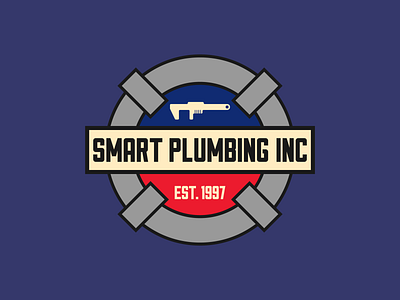 Smart Plumbing Inc. Logo badge branding design flat graphic design graphic art icon illustrator logo plumbing plumbing logo type typography vector
