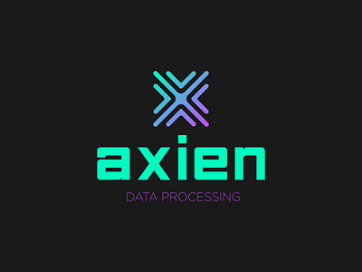 Axien Date Processing Logo badge branding design flat graphic design graphic art icon illustrator logo minimal type typography vector