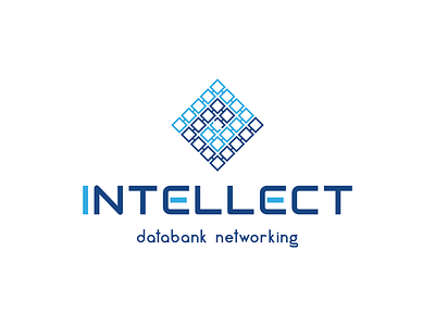 Intellect Databank Networking Logo badge branding design flat graphic design graphic art icon illustration illustrator lettering logo minimal type typography vector