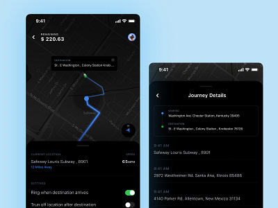 Dark UI  - Train App Concept